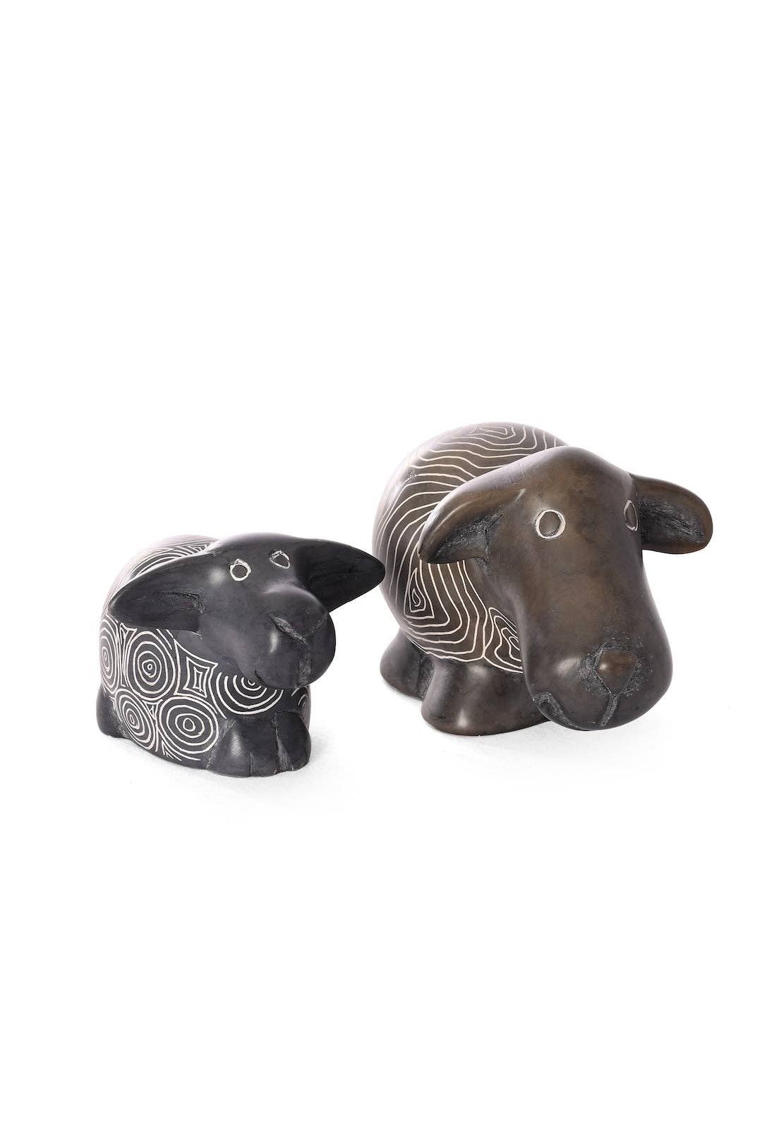 Swahili | AFRICAN MODERN - Wholesale Sculpture - Small Swirly Soapstone Sheep3