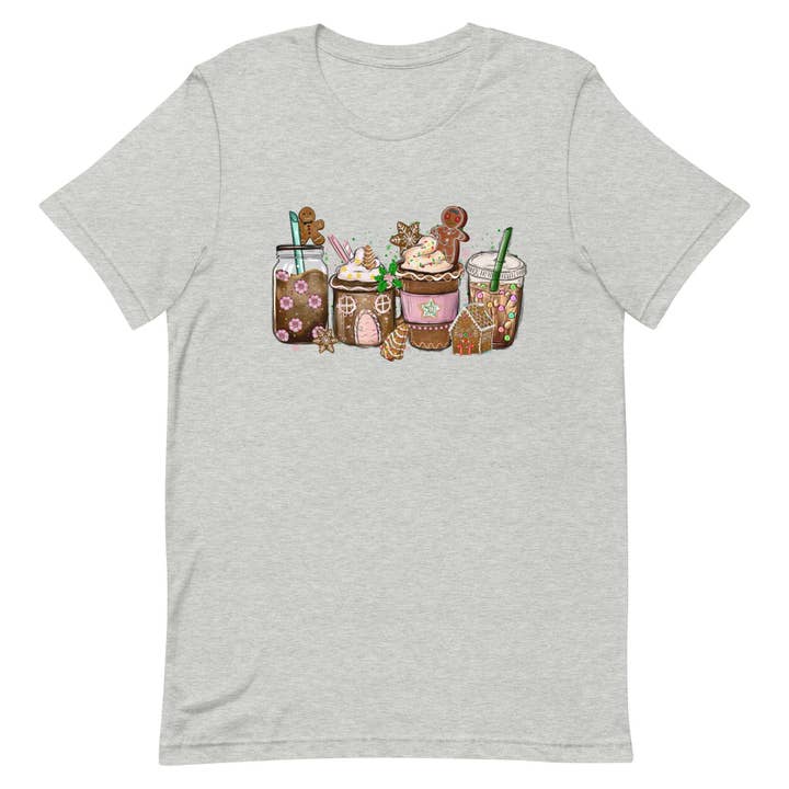 T-shirt unisex Gingerbread Coffee per la vendita all'ingrosso da parte di SUNFLOWER DREAMS BOUTIQUE