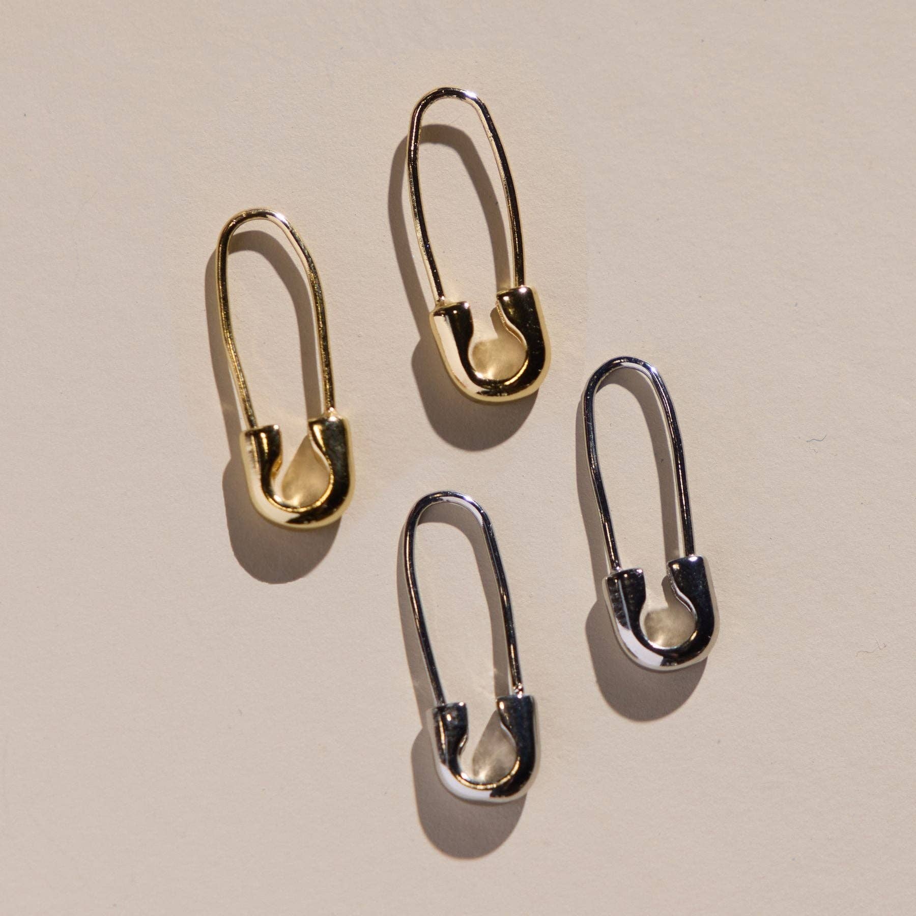 Nickel and Suede - Wholesale Hoop Earrings - Safety Pin Threader Earrings