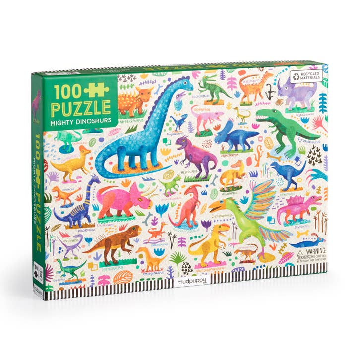 Chronicle Books - Wholesale Puzzle - Kids - Mighty Dinosaurs 100 Piece Puzzle