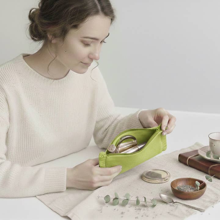 House of Kraft - Wholesale Pouch - Women's - Canvas Ruffle Pouches | Canvas Travel Pouches | Zipper Pouch35