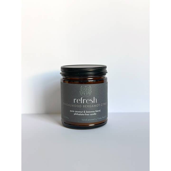 Sprig & Flame - Wholesale Jar/Filled Candle - REFRESH | Pure Coconut Beeswax Hand-Poured Wood Wick Candle3