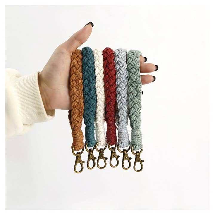 Porte-clés bracelet en coton tressé à la main pour la vente par MoodGold