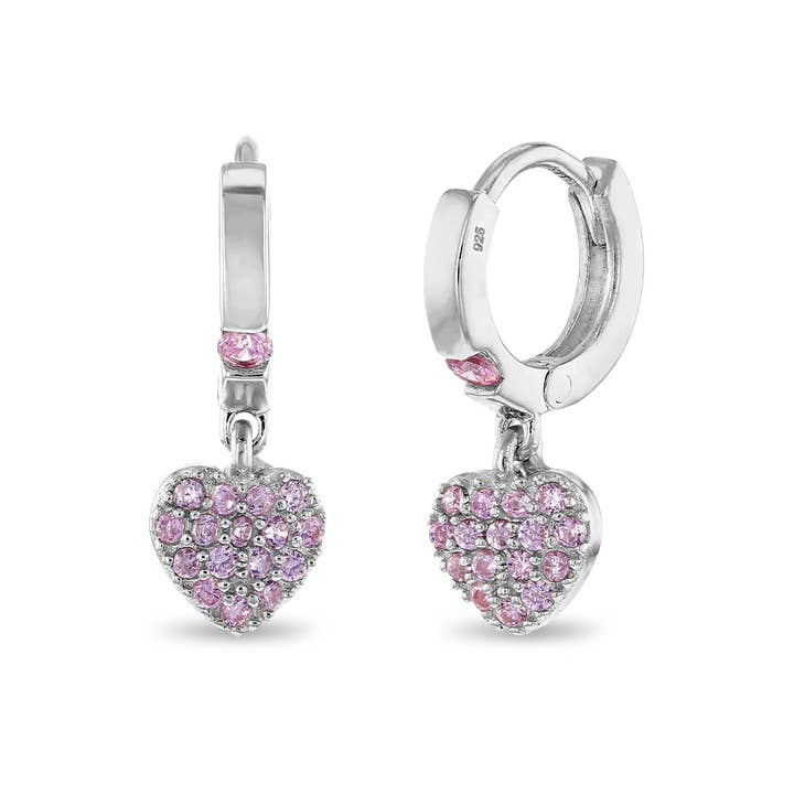 In Season Jewelry – Großhandel Ohrringe – Kinder – Puffed Heart Kinder/Mädchen Ohrringe Creolen — Sterlingsilber1