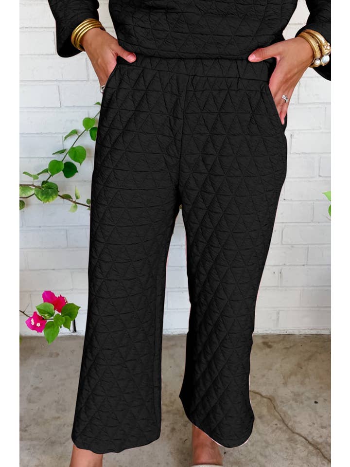 PRETTY BASH – Engroshandel Loungesæt - Dame – Quiltet trøje og bukser outfit