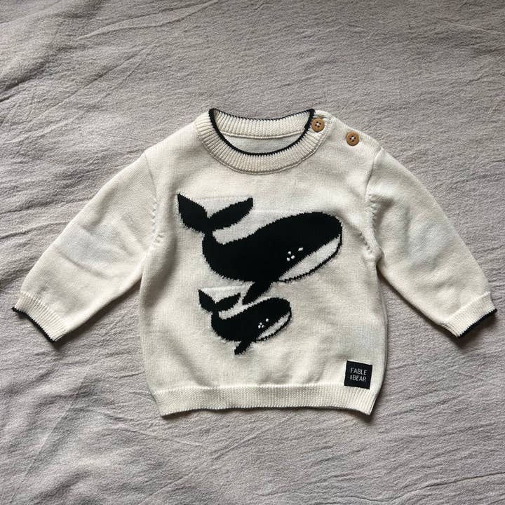 Whale Jumper - Feb Drop for wholesale by Fable & Bear