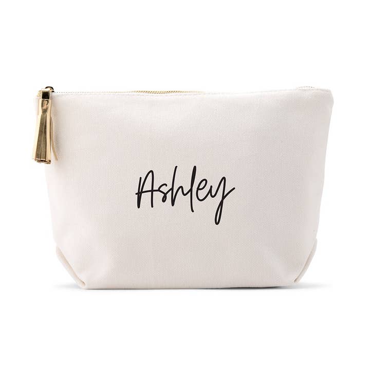Large Personalized Canvas Makeup Bag - Script Font and other Purchase Wholesale personalized canvas bags. Free Returns & Net 60 Terms on Faire trending on Faire.