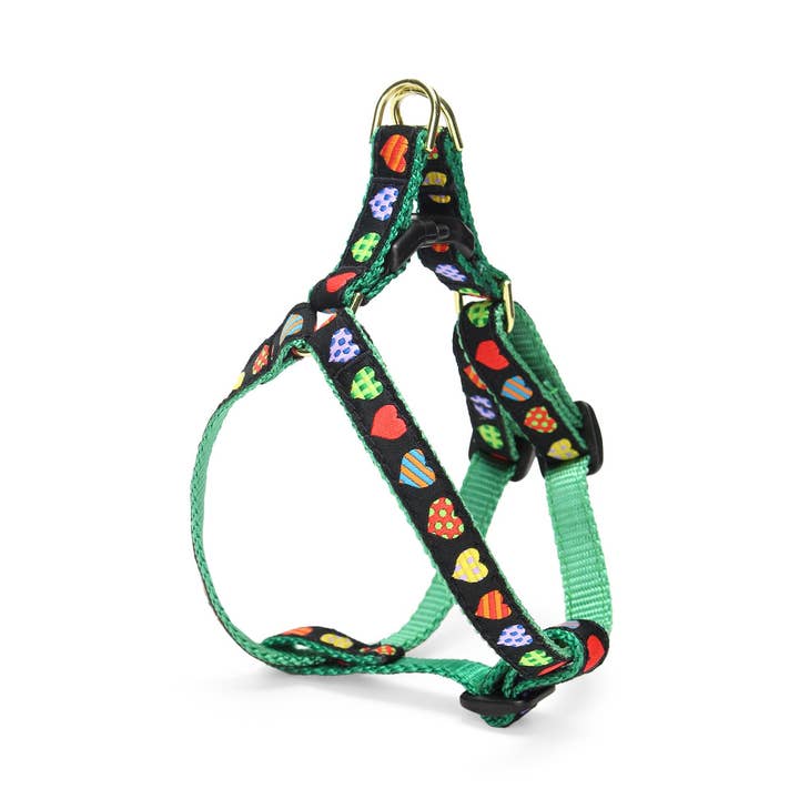 Colorful Hearts Small Breed Dog Harness for wholesale by Up Country, Inc.