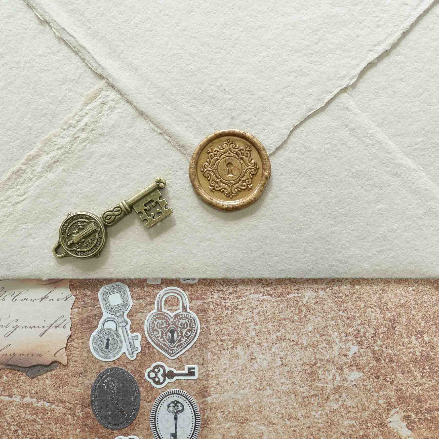 Fiona Ariva - Wholesale Rubber/decorative stamp - Keyhole wax seal stamp, wax seal kit or stamp head6