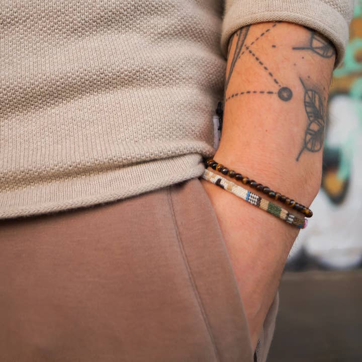 2x Surfer Armband - Safari & Tijgeroog voor wholesale door Made By Nami