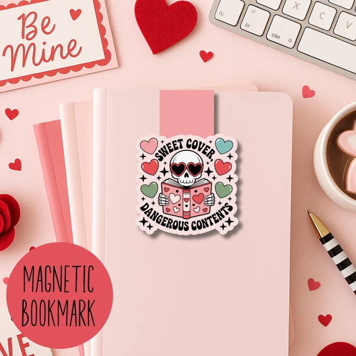 Sweet Cover Dangerous Contents Magnetic Bookmark for wholesale by Auburn Row Design