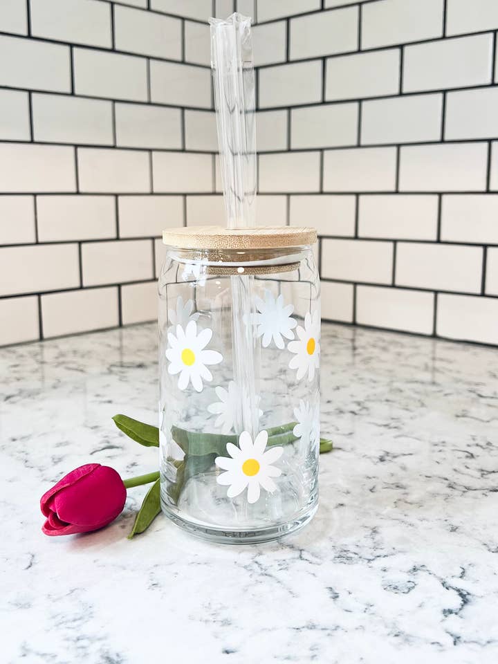 Bicchiere Daisy Beer Can Style - Primavera per la vendita all'ingrosso da parte di Salty Spouse Glassware