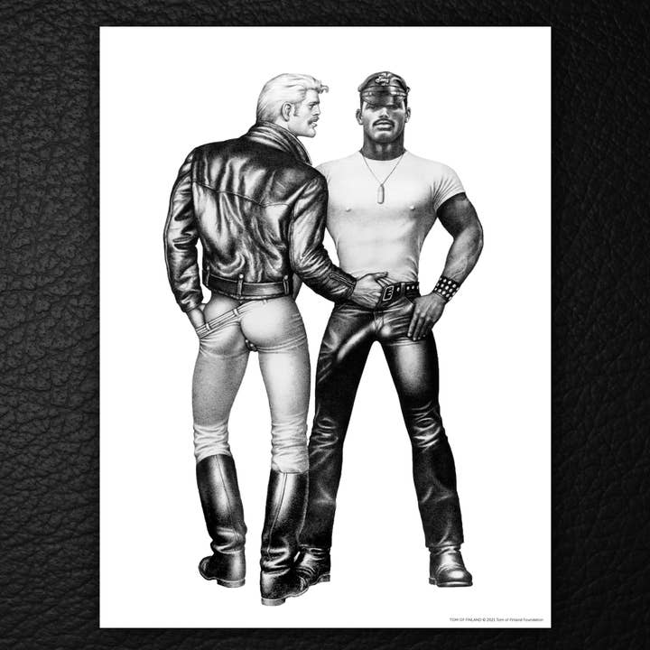 Tom of Finland Mini-Poster „Sweet Cheeks“ (Gay, Queer) für den Großhandel von Peachy Kings / Kweer Cards
