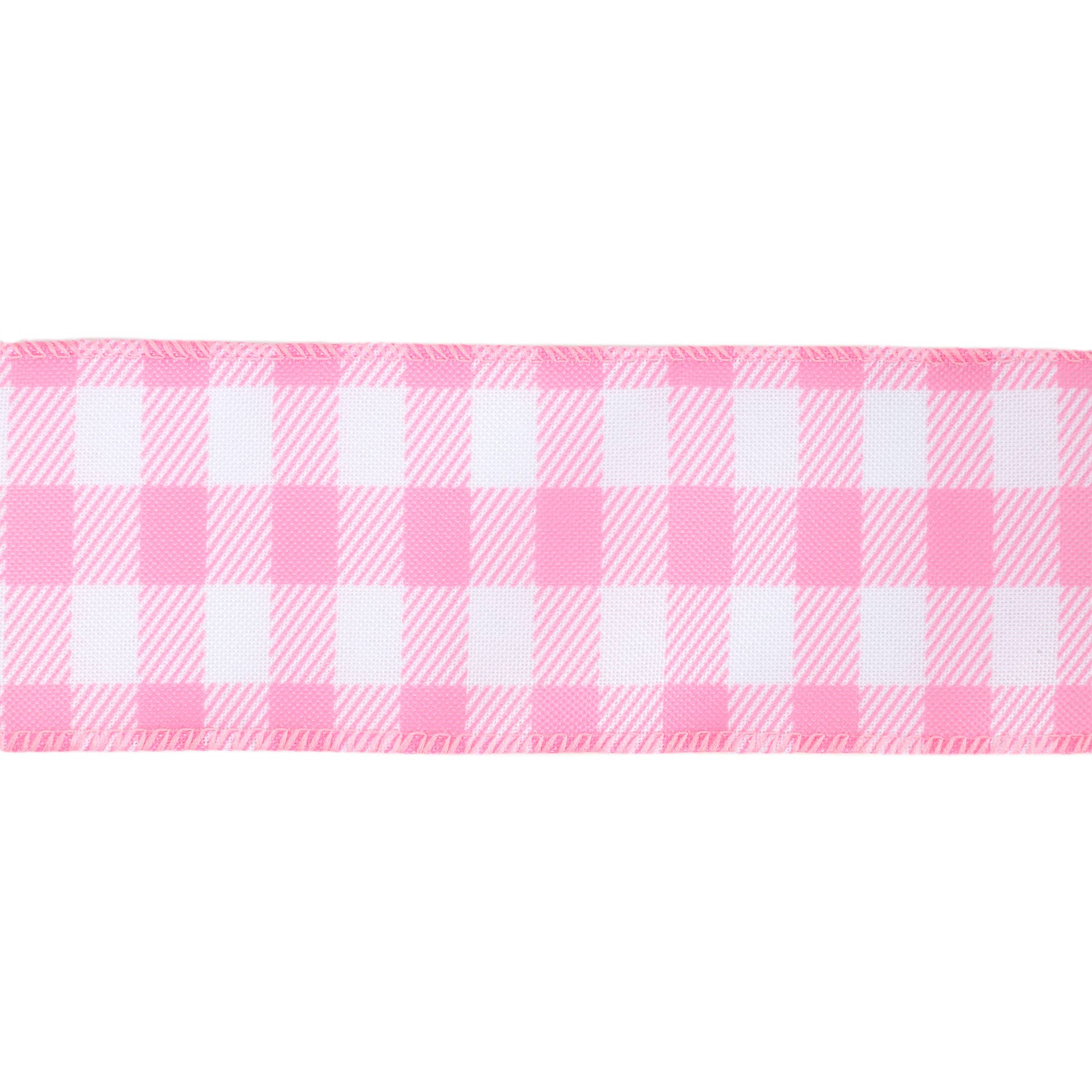 LA Ribbons Wholesale - Wholesale Ribbon - Gift Wrapping - 2 1/2" Wired Ribbon | White/Spring Gingham | 10 Yard Roll |7