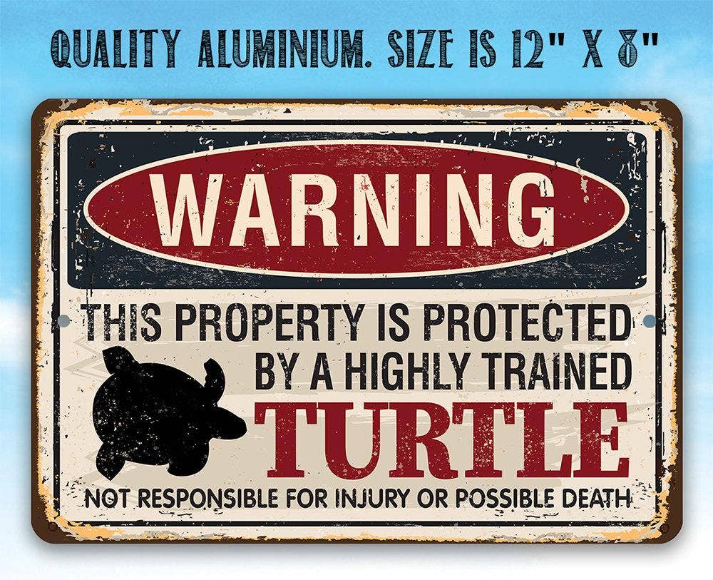 Lone Star Art Metal Signs - Wholesale Sign - Property Protected By Turtle - Metal Sign4