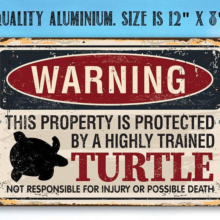 Lone Star Art Metal Signs - Wholesale Sign - Property Protected By Turtle - Metal Sign4