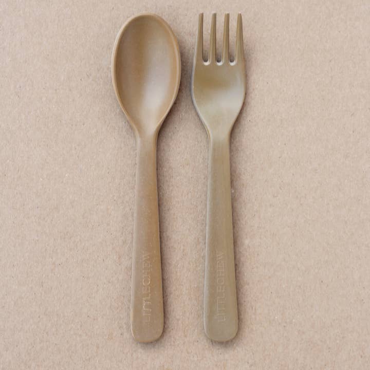 Little Chew - Vente Set de couverts – enfant et bébé - Coutellerie en bambou pour enfants - Biscuit1