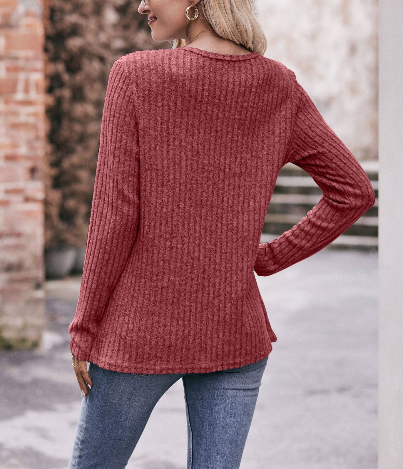 HIDDENBRAND - Wholesale Knit Sweater - Women's - Women's Round Neck Solid Color Sweater14