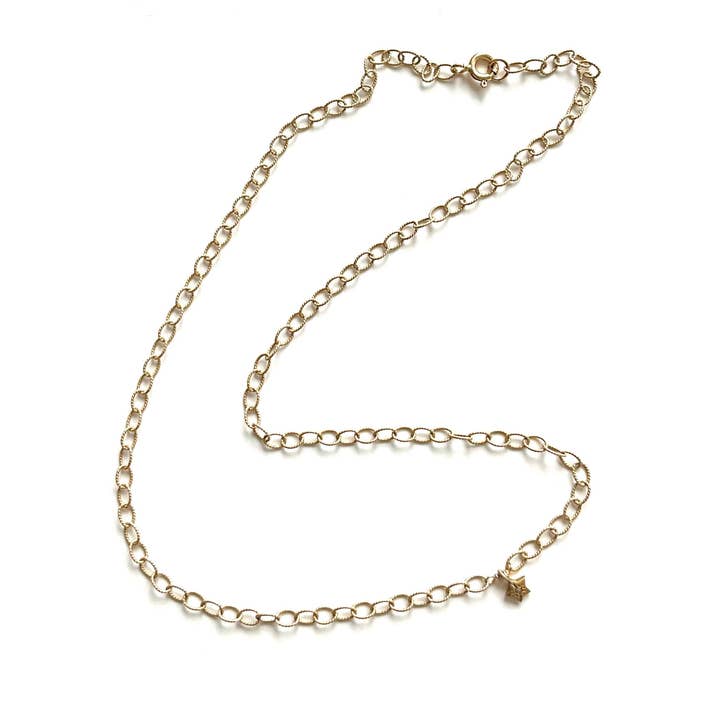 Matte Gold Star Diamond Necklace for wholesale by Niyol Jewelry