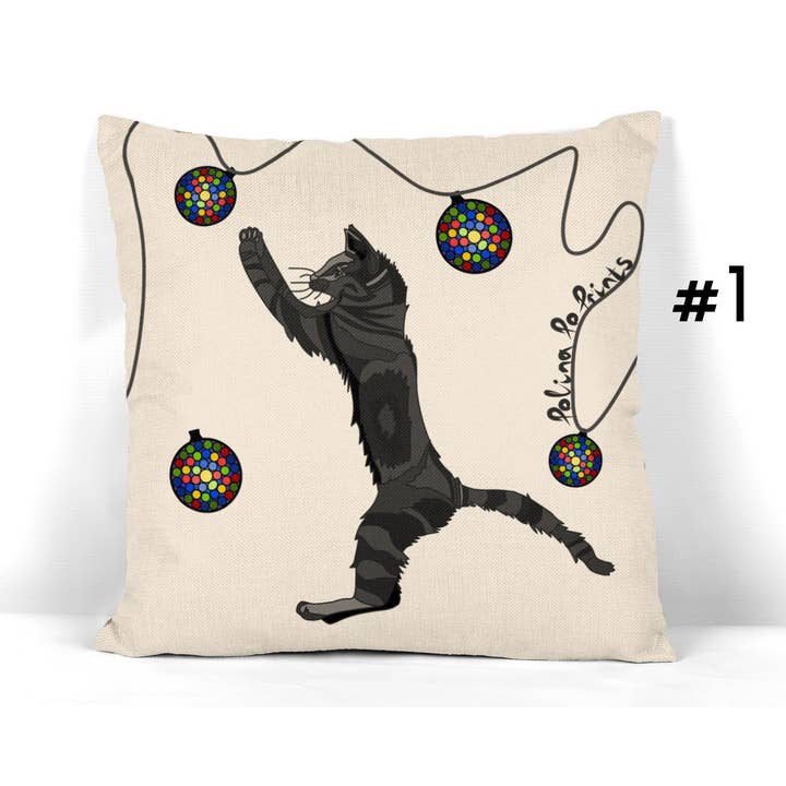 FUNDA DE COJÍN GATO NEGRO, Arte de Gato, Decoración de Dormitorio, Regalo para Amantes de los Gatos para venta al por mayor de Polina Po Prints