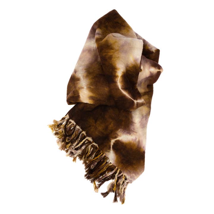 Hand-dyed Oversized Cashmere Wrap - Chestnut for wholesale by fig & bella