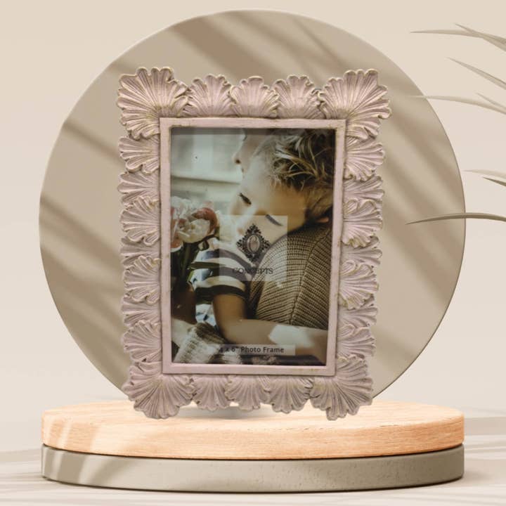 Concepts In Time - Wholesale Picture frame - Concepts 4x6 Pink & Gold Leaf Frame – Timeless Beauty1