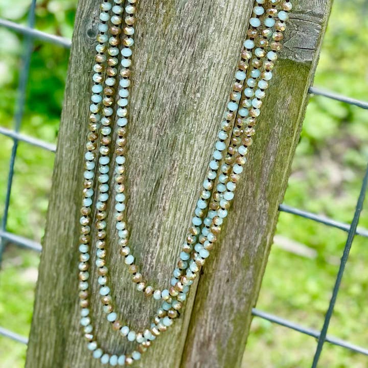 Bohemian Grace – wholesale Beaded/pearl necklace – ALJ Ocean Reef Faceted Rosary Bead Necklace