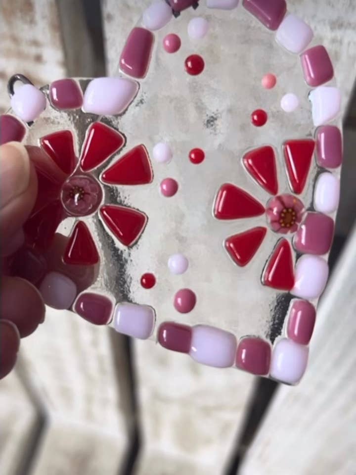 Glass Heart Suncatcher for wholesale by Glassworks Idaho