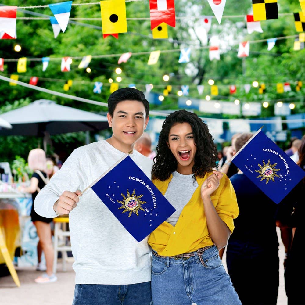 Flags Importer - Wholesale Flag - Key West (Conch Republic) 12x18in Stick Flag1