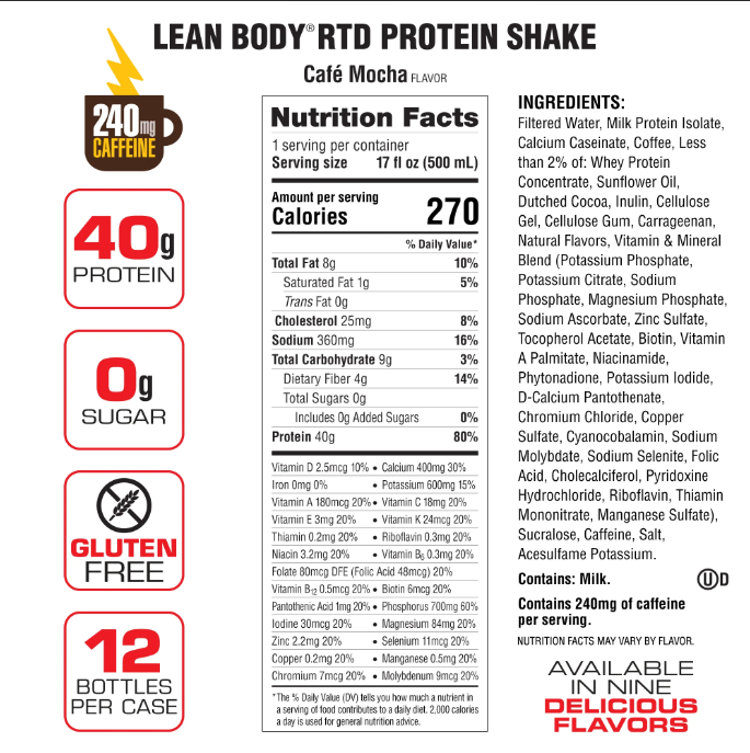 Campus Protein - Wholesale Protein/Superfood Powder - Labrada Lean Body Protein Shake RTD14