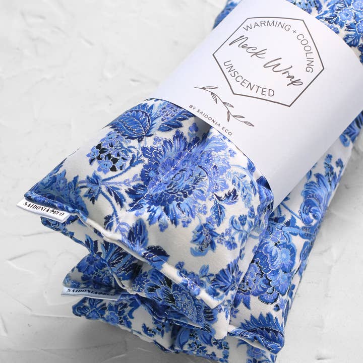SaidoniaEco - Wholesale Hot/Cold Compress - Hot Cold Neck Wrap ⋆ Oriental Chinoiserie Blue3