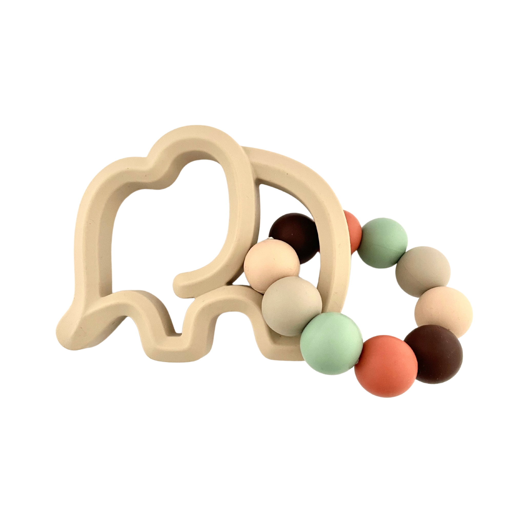 My Little Giggles - Wholesale Teether (Not Clip-On) - Baby - Silicone Elephant with Ring Teether Duo1