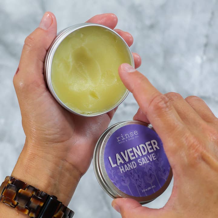Lavender Hand Salve | Healing Balm | Dry Cracked Skin for wholesale by Rinse Bath Body Inc