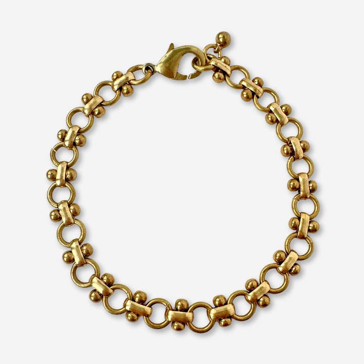 Blank raw brass specialty link bracelet chain for wholesale by Lulu’s Petals