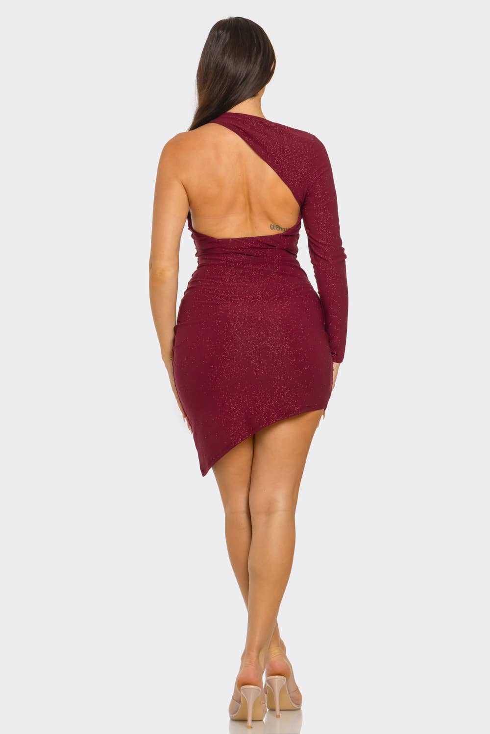 Julia by LoveJ - Vente Robe – femme - Robe asymétrique à une épaule pailletée avec ourlet latéral7