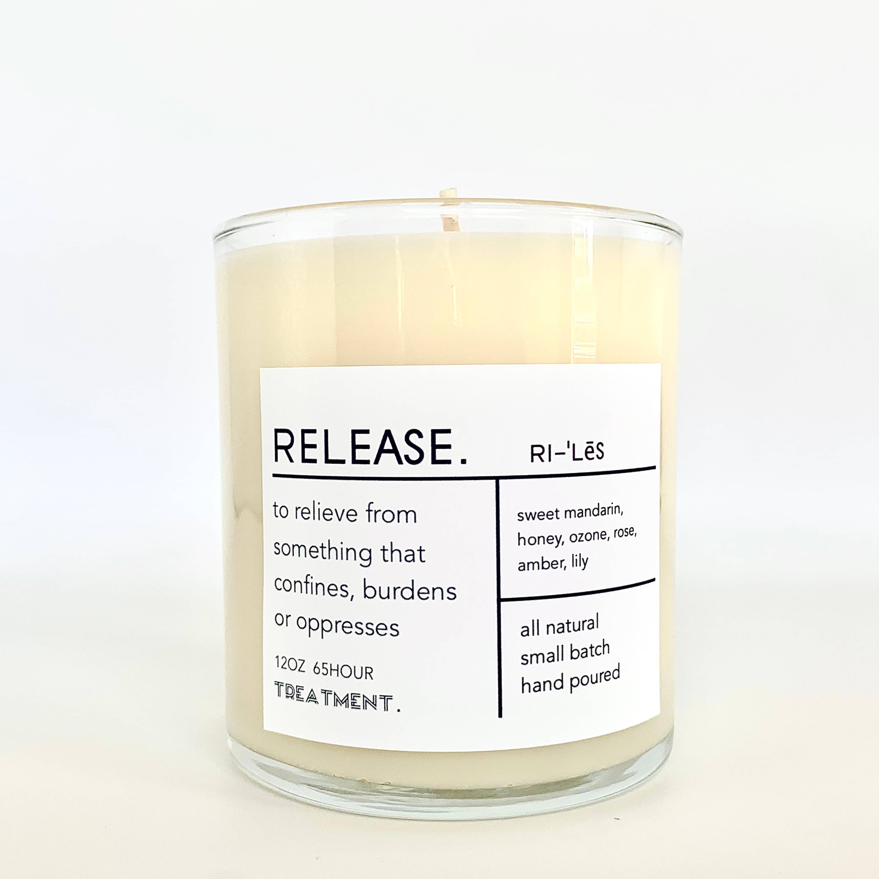 Release Soy Candle for wholesale by Treatment. Candle Co