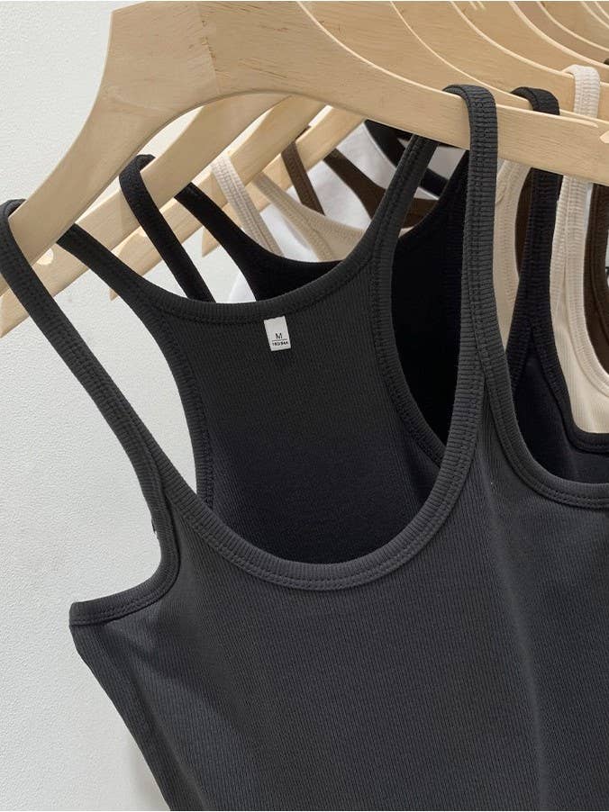 Rosa Clothing - Wholesale Tank Top - Women's - 2025 summer Basic daily rib fitted Racerback tank top9