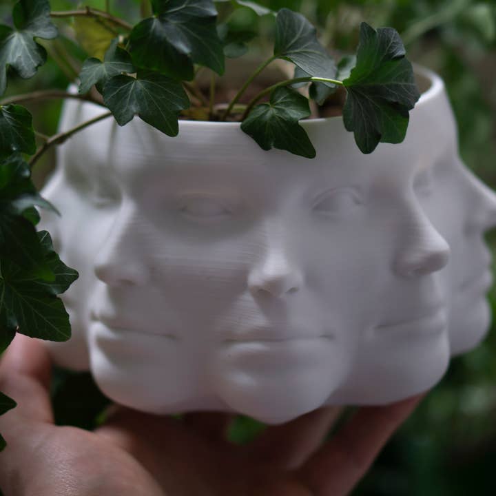 alterly – wholesale Plant pot – Multi-Face Planter, Face Plant Pot -3D Printed Plastic-White