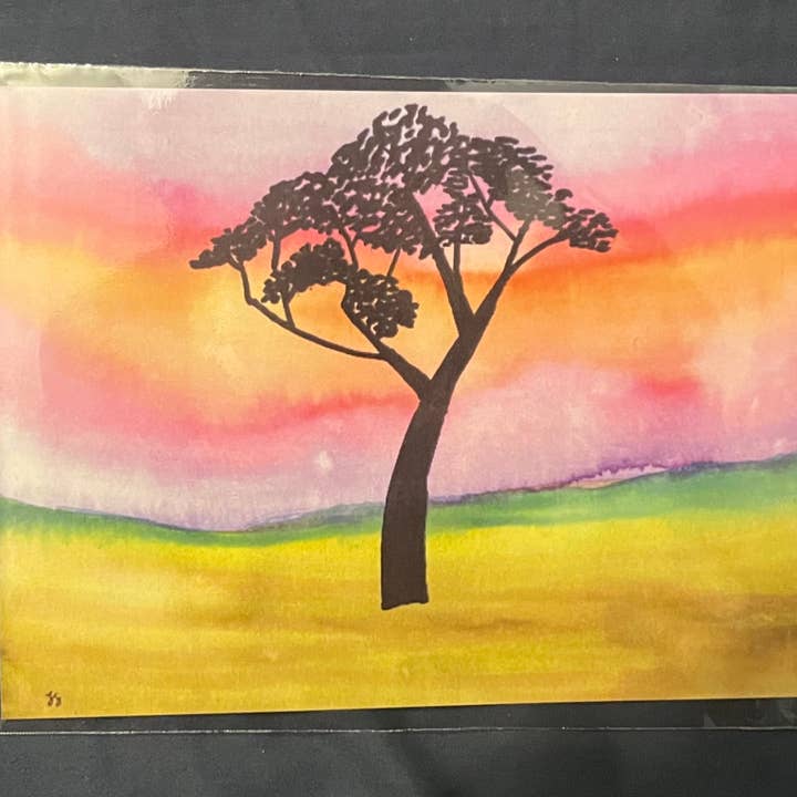 Savannah 5x7 Watercolor and Acrylic Art Print for wholesale by The Jack Dabbler