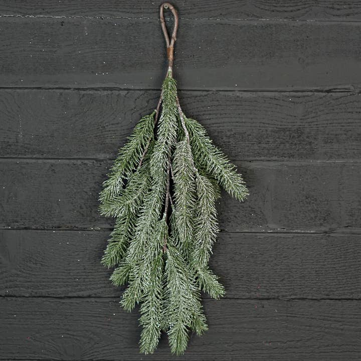 510270- 27inL Teardrop-Snow Flocked Balsm Fir for wholesale by Holiday Depot Inc.