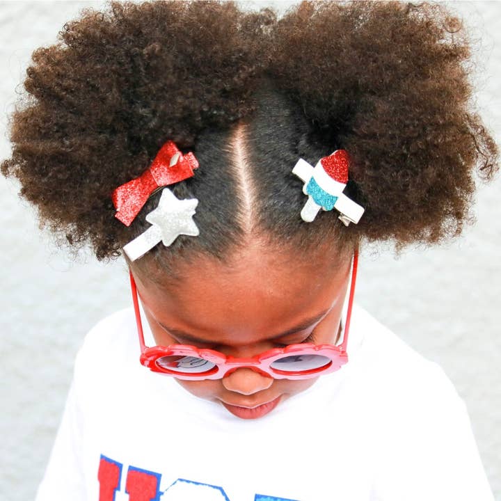 Sweet Wink - Wholesale Hair Clip - Kids - Bomb Pop Clip Set - 4th of July - Hair Clips