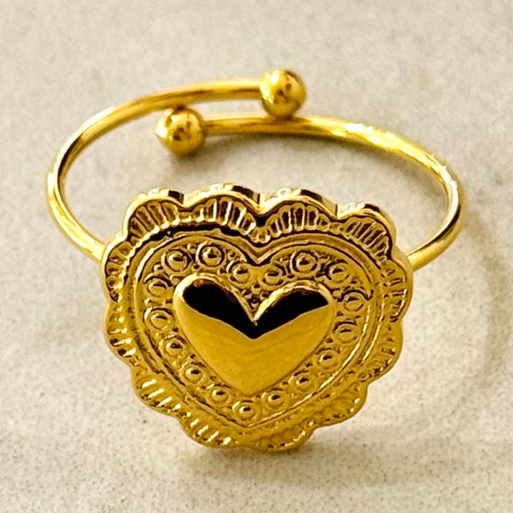 Cassette Barcelona – wholesale Band/Stackad Ring – Bohem Hjärt Ring0