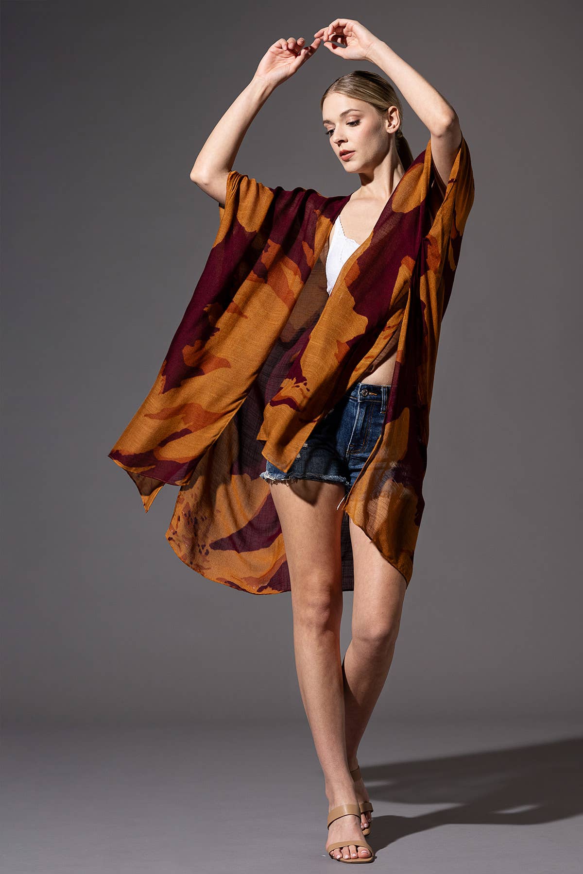 Urbanista - Vente Kimono – femme - Kimono long à imprimé floral ample26