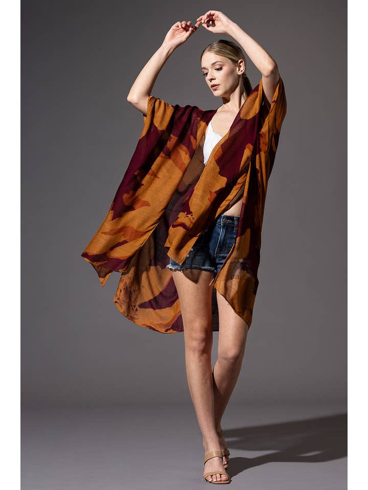 Urbanista - Vente Kimono – femme - Kimono long à imprimé floral ample26