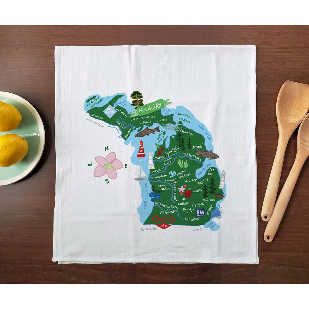 Allport Editions – Engroshandel Viskestykke – Hej USA håndklædeserie - ALLE 50 STATER HER!23