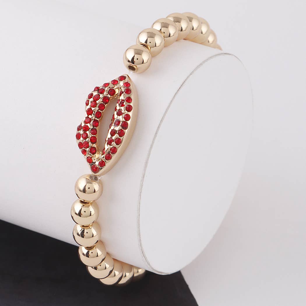3AM BY H&D ACCESSORIES - Vendita all'ingrosso Bracciale con perline - Bracciale con perle Jeweled Lips1