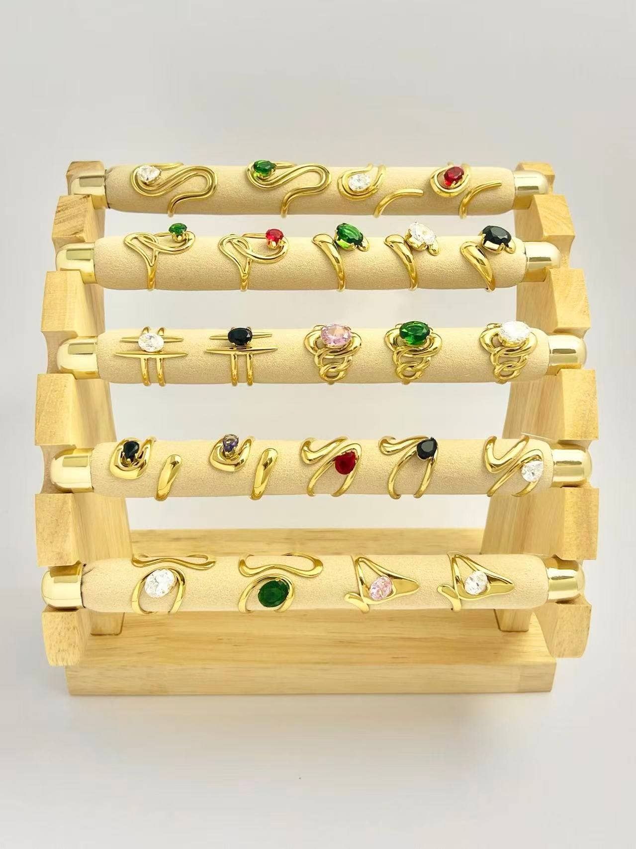 COSMOS - Wholesale Jewelry Set - Set of 23 adjustable rings adorned with crystal set in steel0