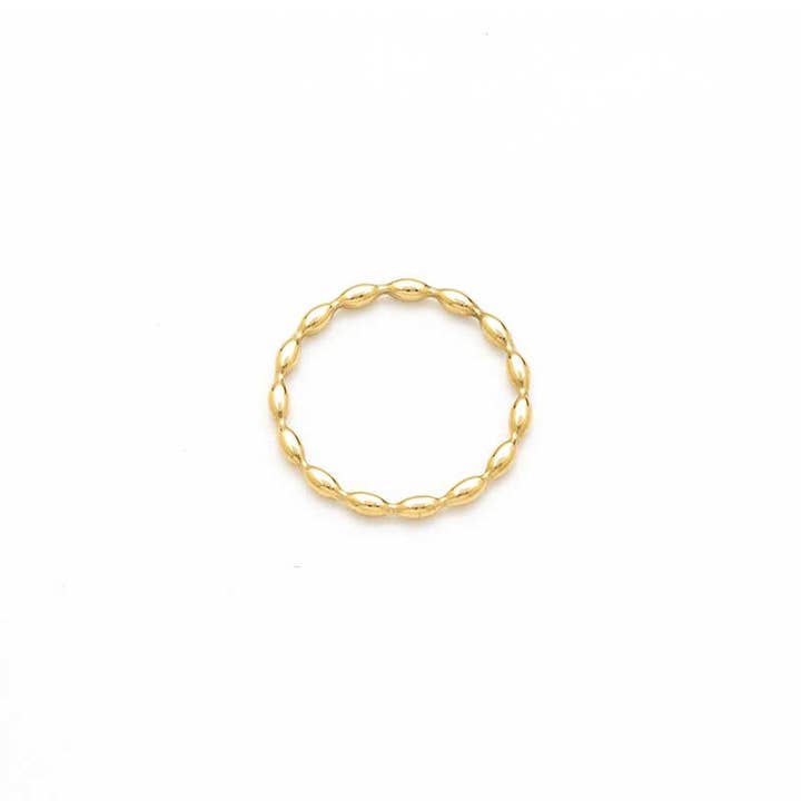 Bijoux 7bis - Vente Anneau/bague à empiler - Bague Acier Fine Perle Ovale Intemporel Rentrée1