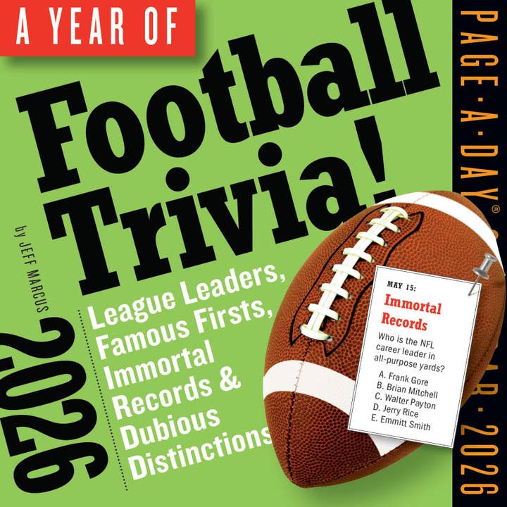 Year of Football Trivia! Page-A-Day® Calendar 2026 for wholesale by Hachette Book Group