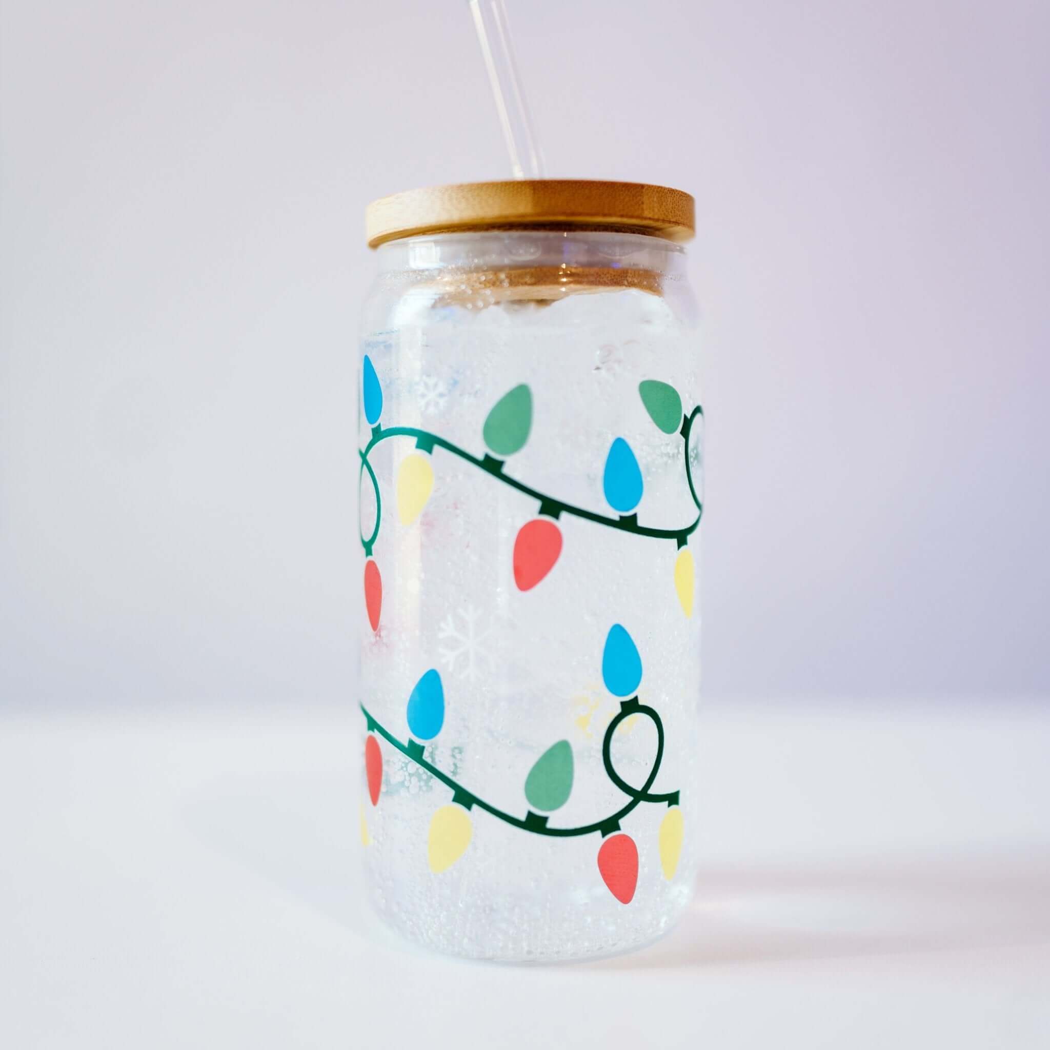 Sip-Sip Hooray! - Wholesale Drinking Glass/Cup - Color Changing Christmas Lights Cup with Lid and Straw3